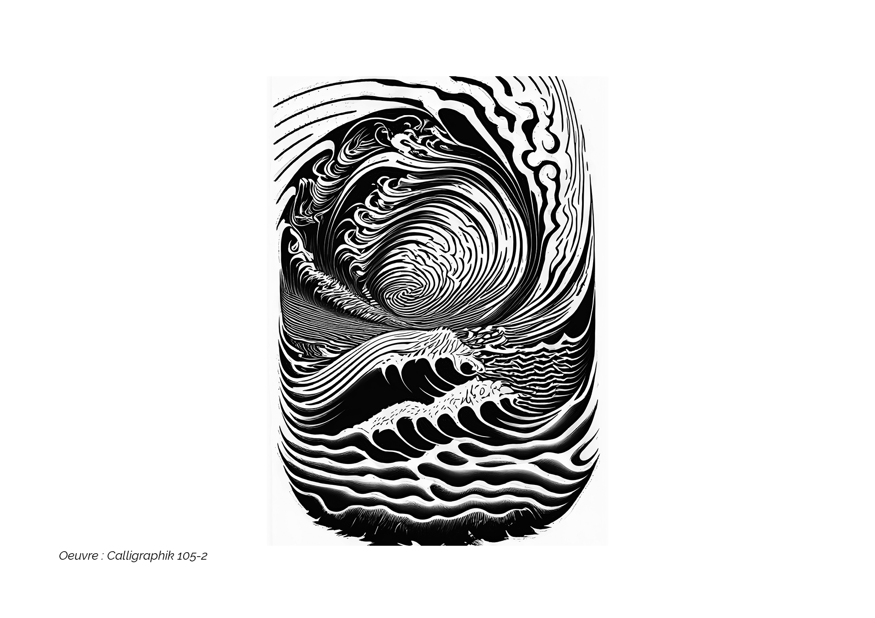 Calligraphik - Oeuvre noir et blanc. Tirage Fine Art en édition limitée, Franck Chastanier