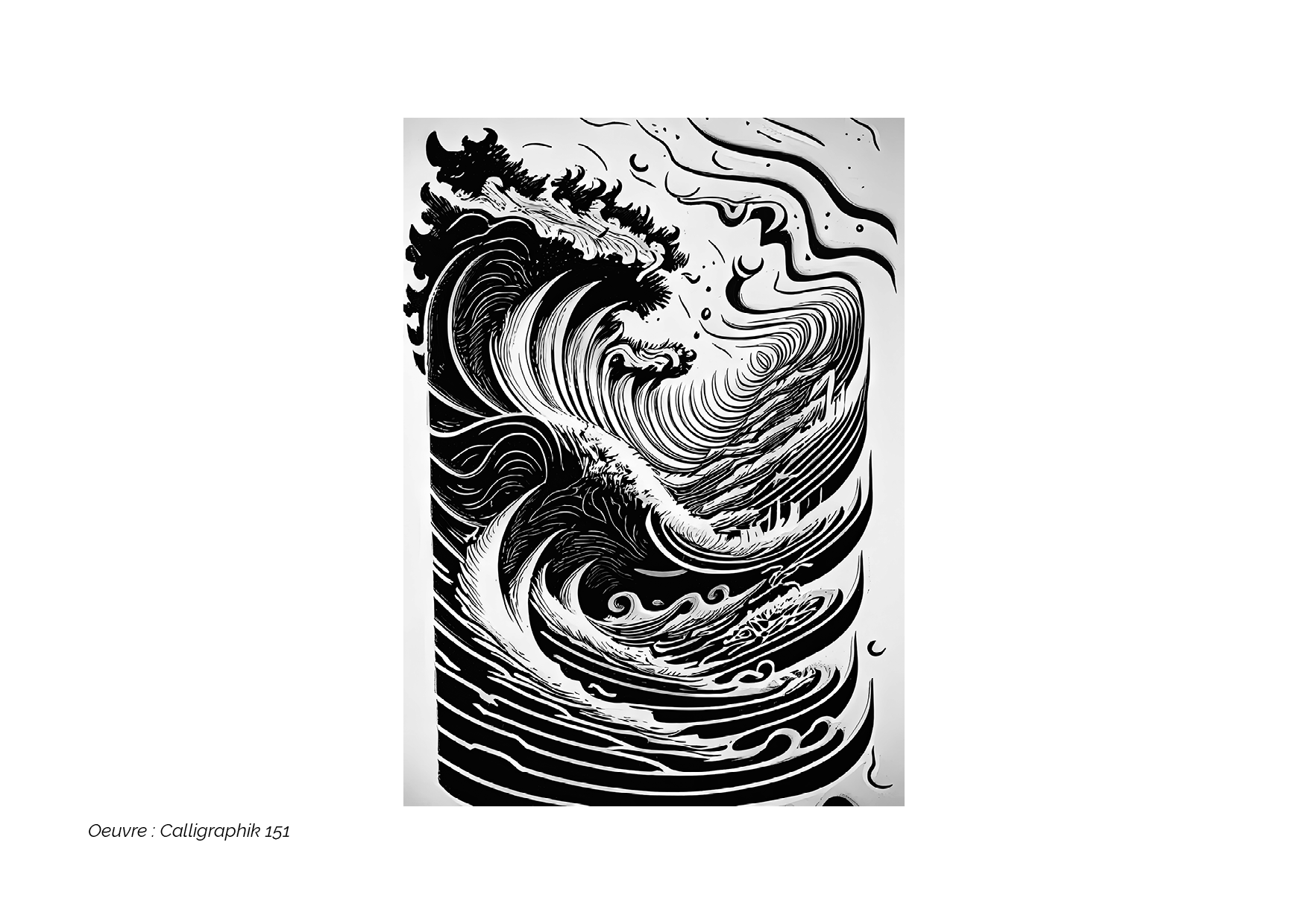 Calligraphik - Oeuvre noir et blanc. Tirage Fine Art en édition limitée, Franck Chastanier