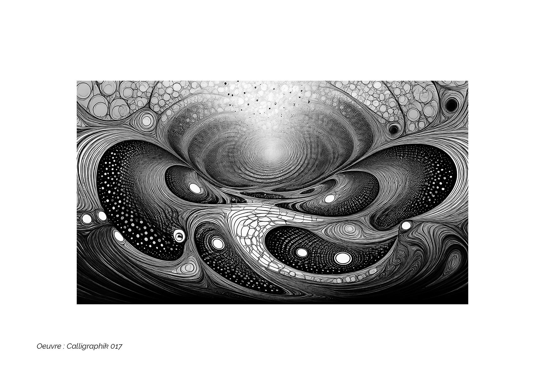 Calligraphik - Oeuvre noir et blanc. Tirage Fine Art en édition limitée, Franck Chastanier