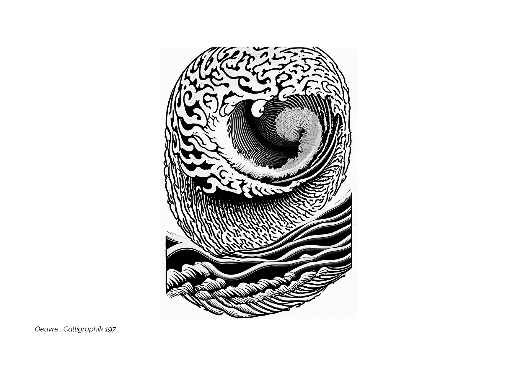 Calligraphik - Oeuvre noir et blanc. Tirage Fine Art en édition limitée, Franck Chastanier