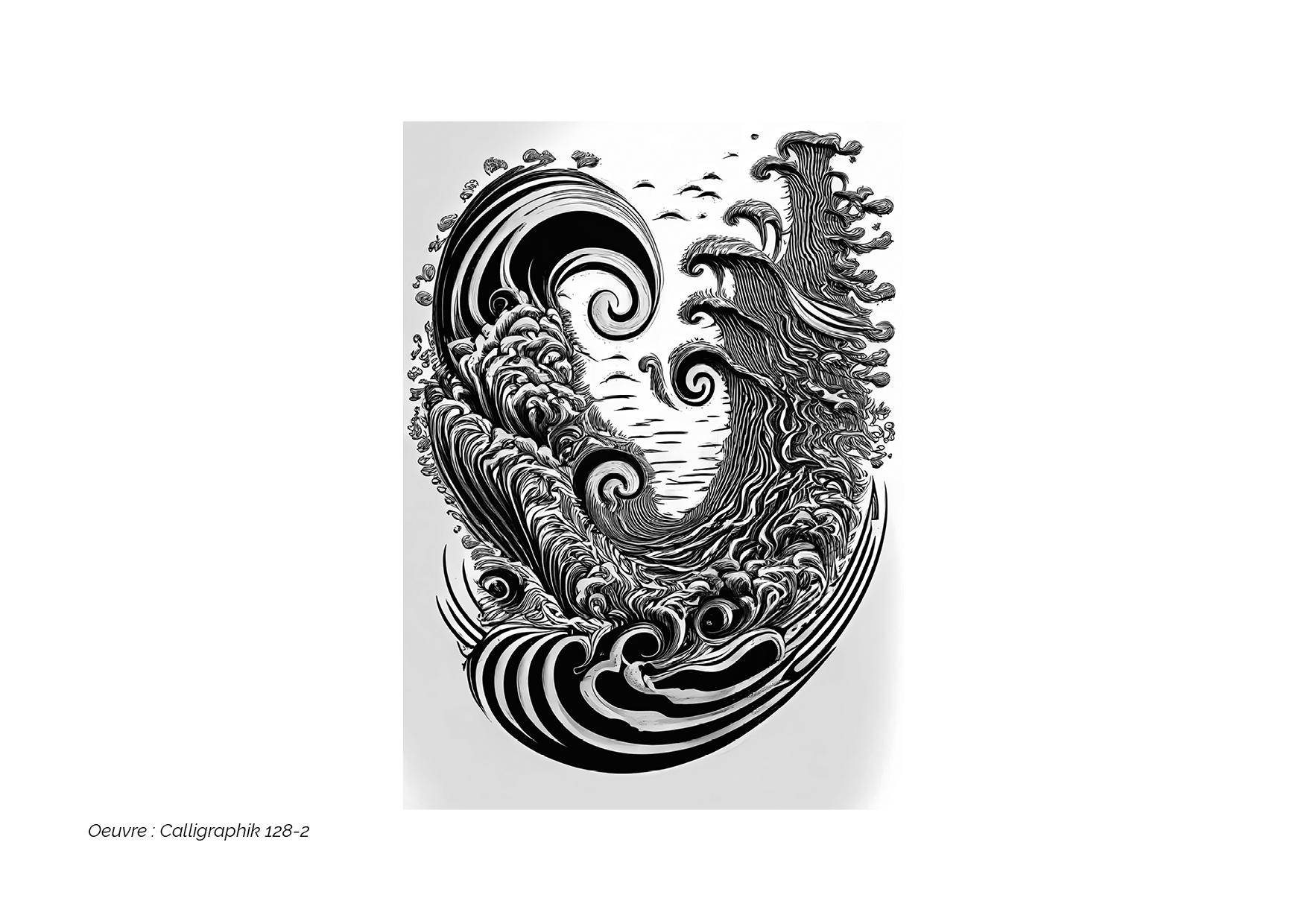 Calligraphik - Oeuvre noir et blanc. Tirage Fine Art en édition limitée, Franck Chastanier
