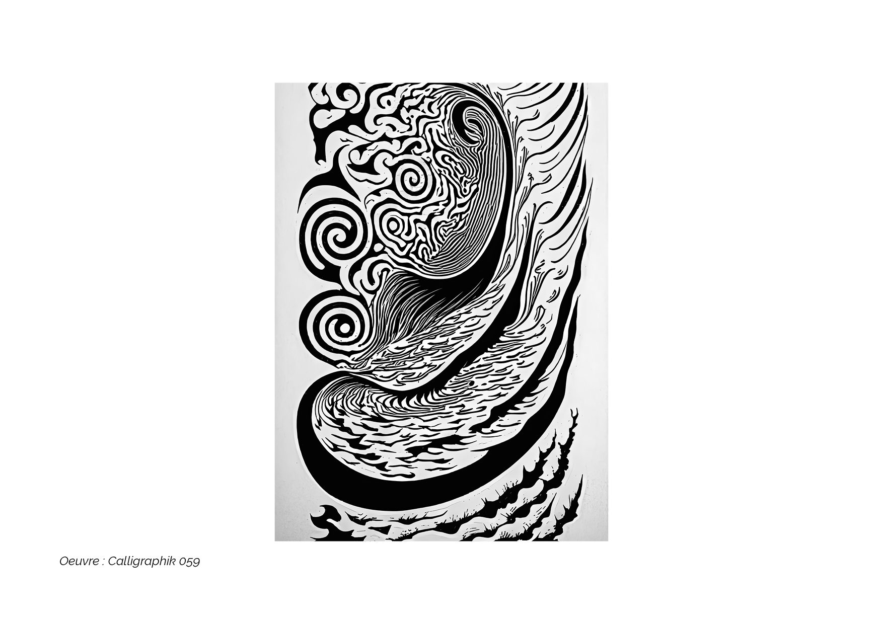 Calligraphik - Oeuvre noir et blanc. Tirage Fine Art en édition limitée, Franck Chastanier