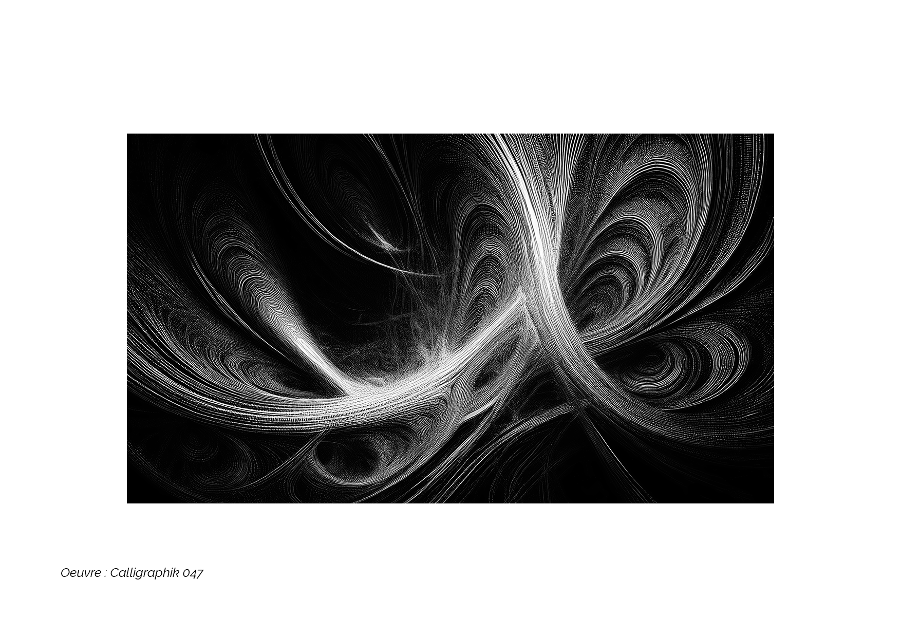 Calligraphik - Oeuvre noir et blanc. Tirage Fine Art en édition limitée, Franck Chastanier