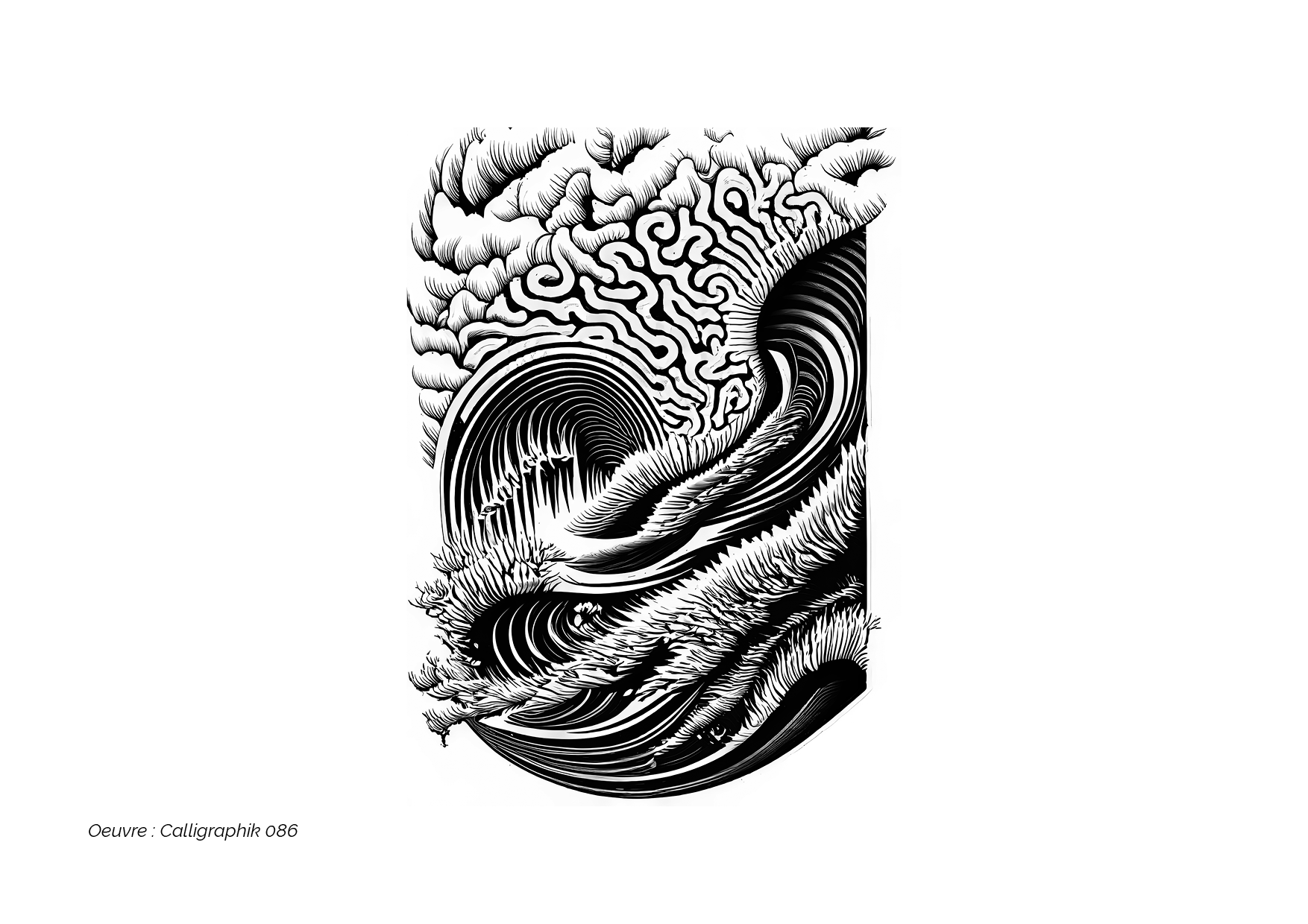 Calligraphik - Oeuvre noir et blanc. Tirage Fine Art en édition limitée, Franck Chastanier