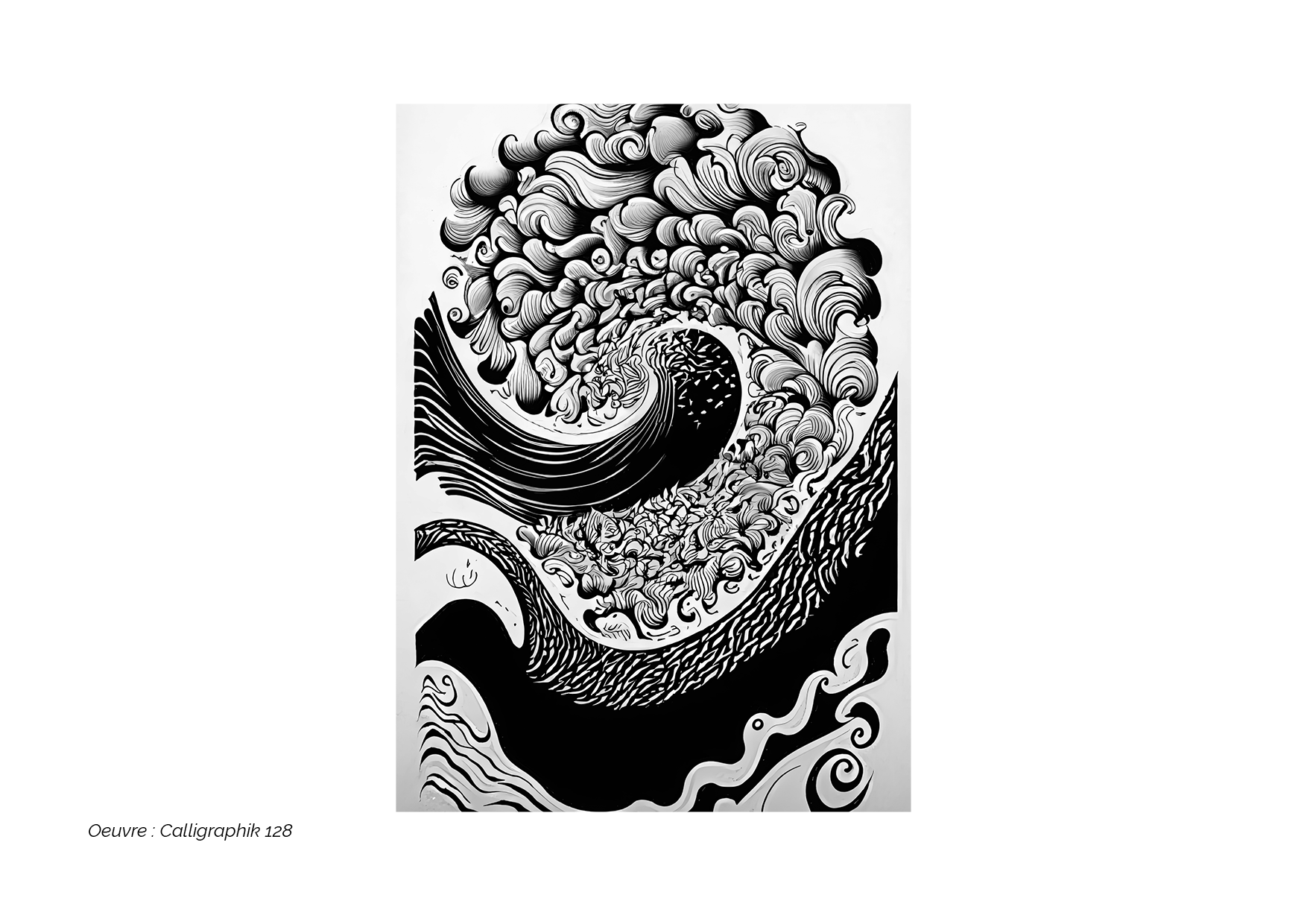 Calligraphik - Oeuvre noir et blanc. Tirage Fine Art en édition limitée, Franck Chastanier