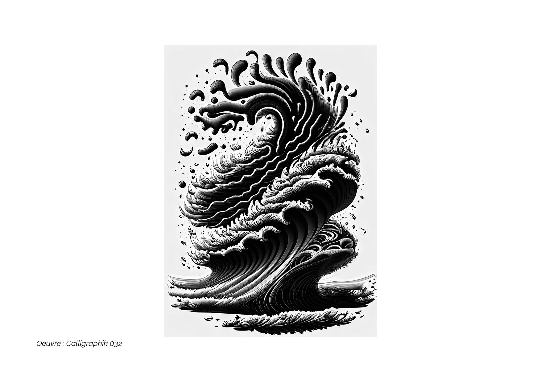 Calligraphik - Oeuvre noir et blanc. Tirage Fine Art en édition limitée, Franck Chastanier