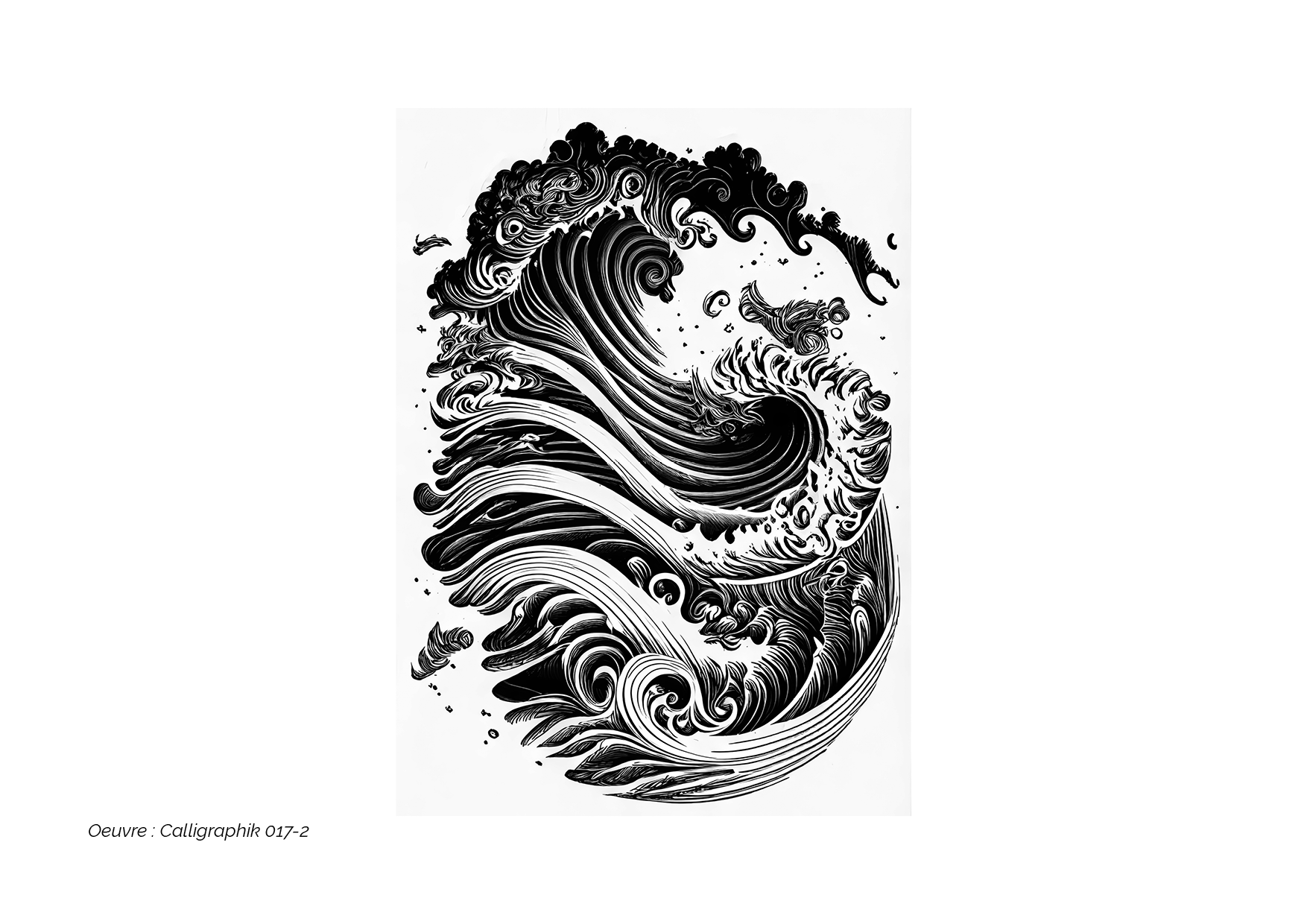 Calligraphik - Oeuvre noir et blanc. Tirage Fine Art en édition limitée, Franck Chastanier