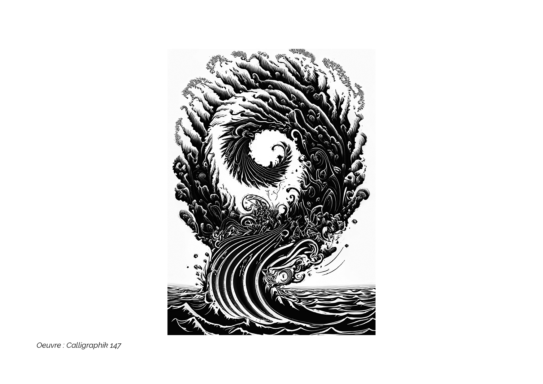 Calligraphik - Oeuvre noir et blanc. Tirage Fine Art en édition limitée, Franck Chastanier