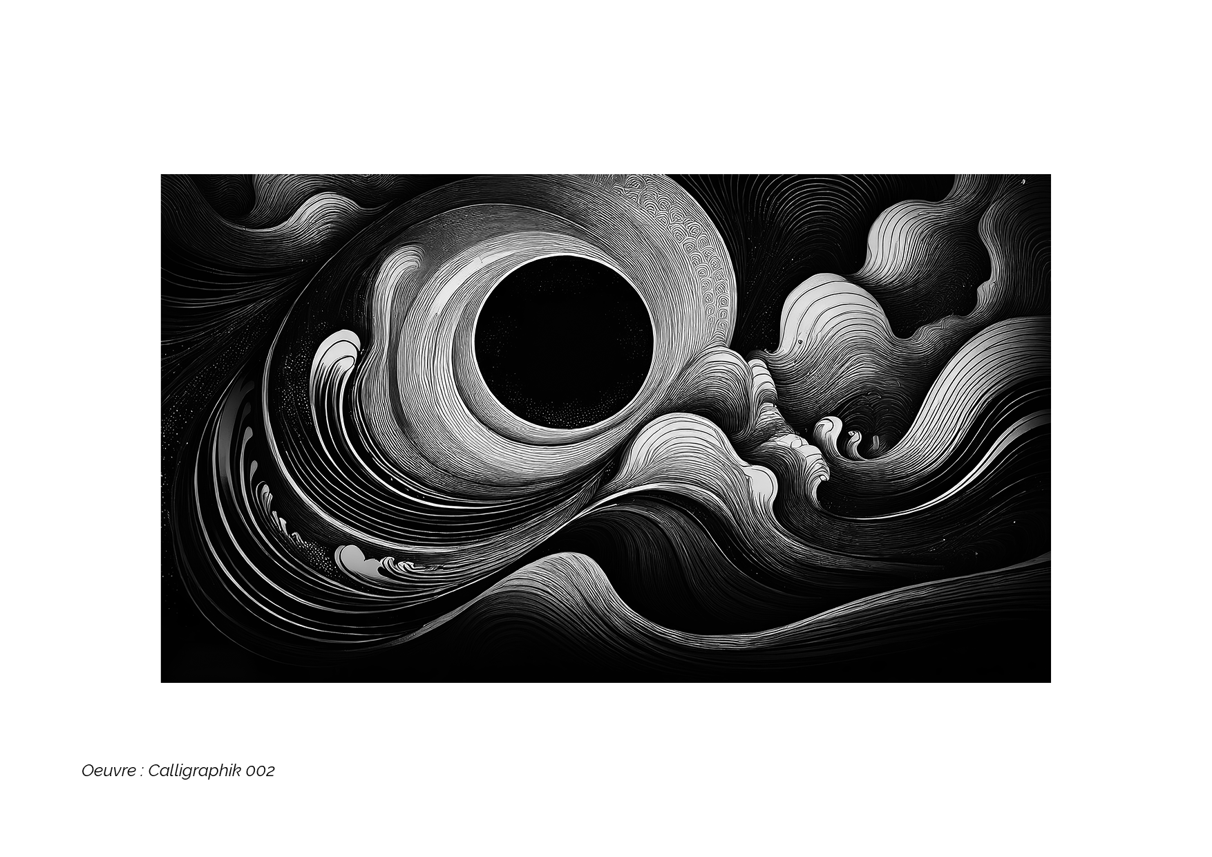 Calligraphik - Oeuvre noir et blanc. Tirage Fine Art en édition limitée, Franck Chastanier