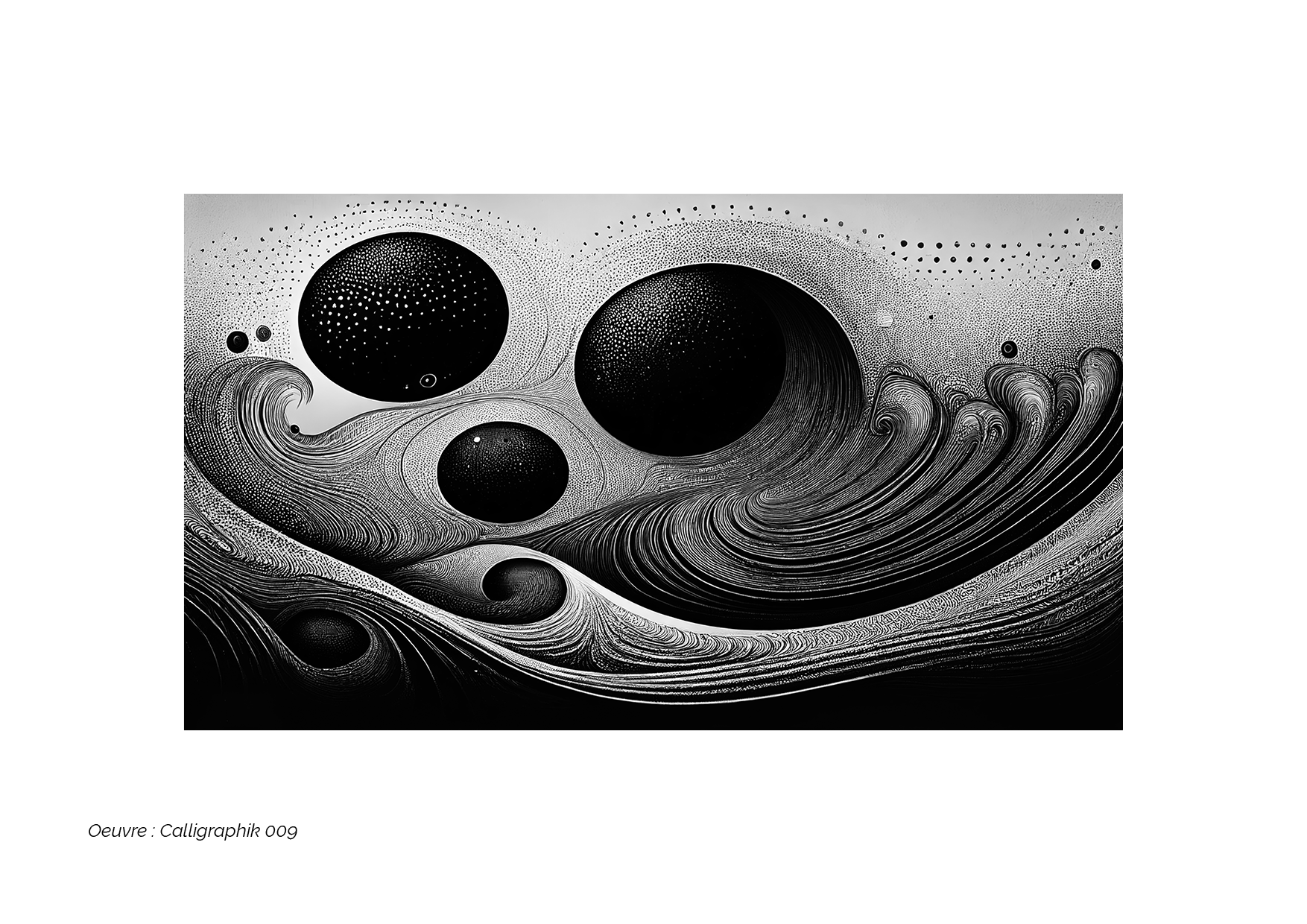 Calligraphik - Oeuvre noir et blanc. Tirage Fine Art en édition limitée, Franck Chastanier