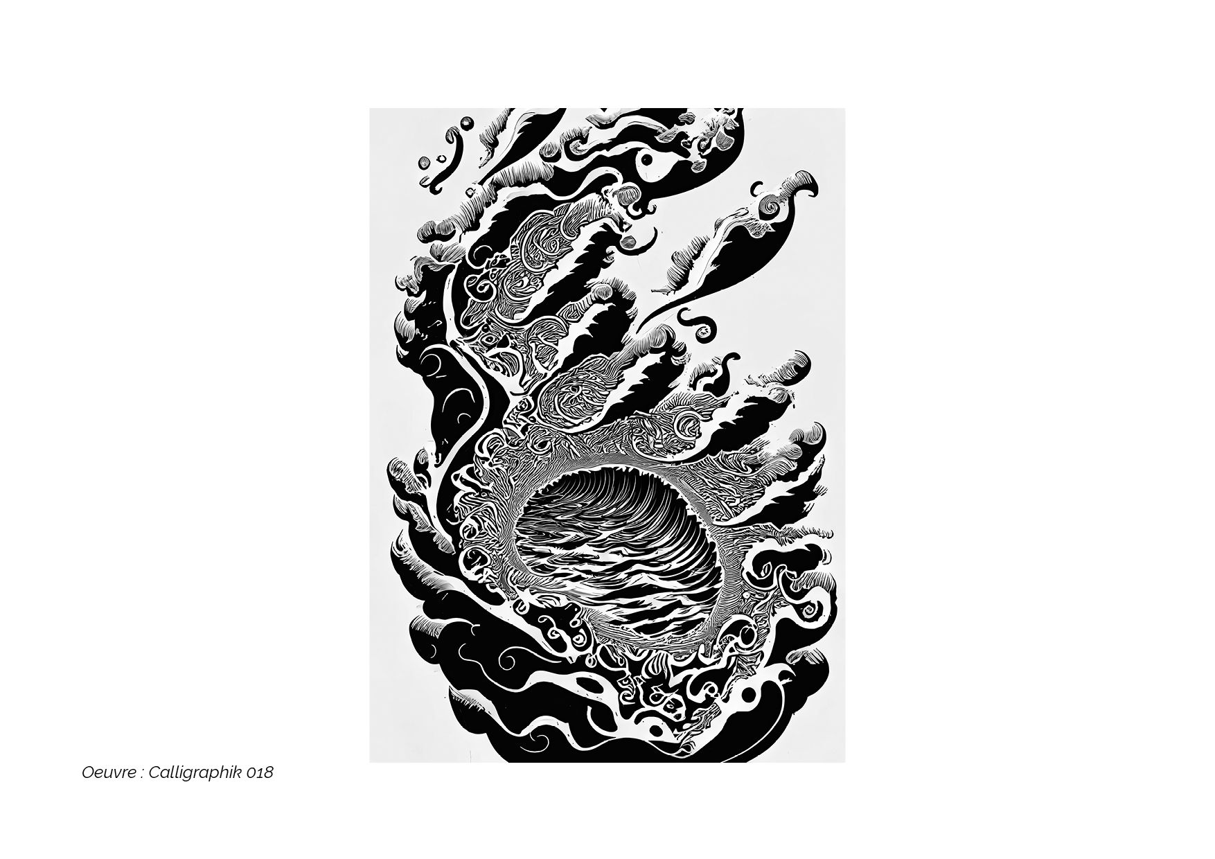 Calligraphik - Oeuvre noir et blanc. Tirage Fine Art en édition limitée, Franck Chastanier