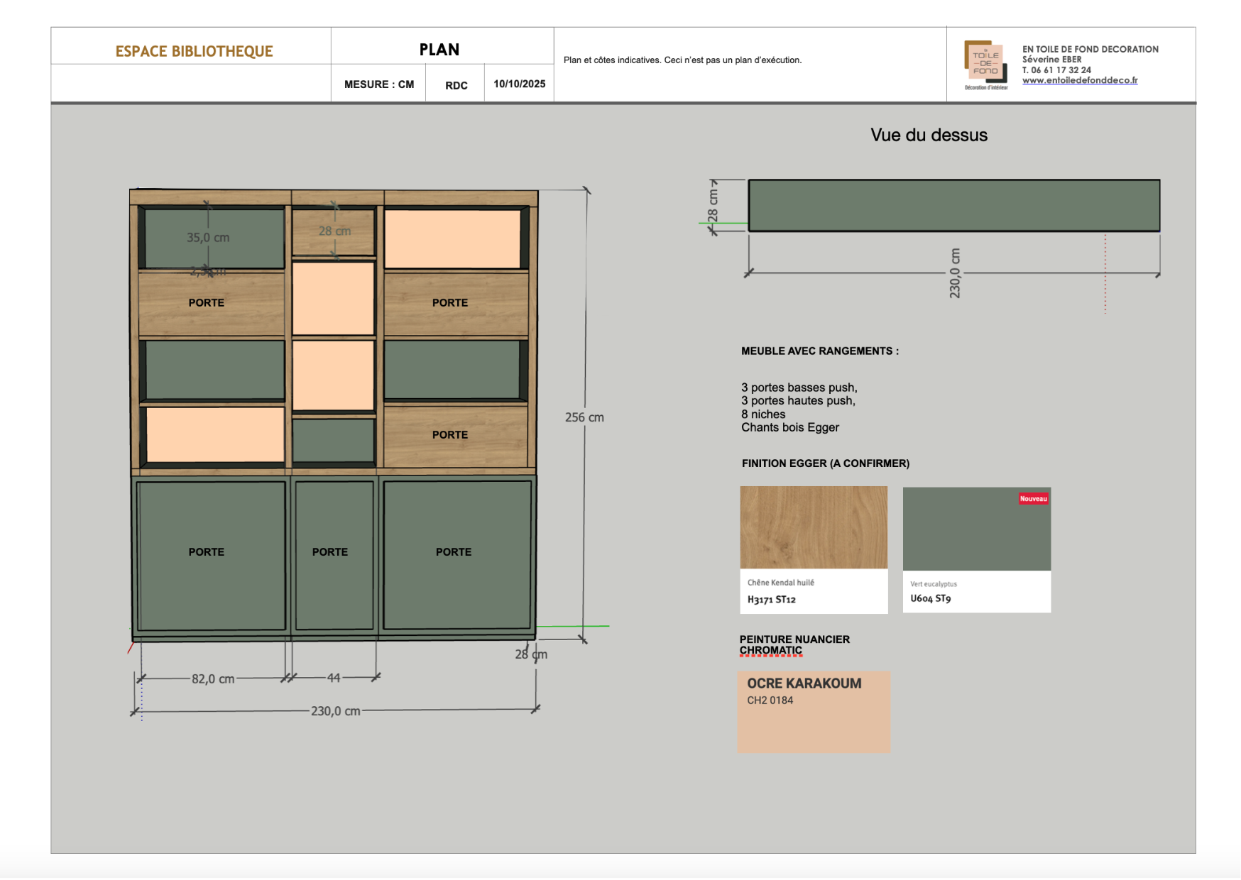 Plan bibliothèque sur mesure Moselle