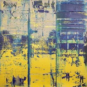 KERSTIN SOKOLL, Golden Fog, 2021, I023, 80 x 80 cm