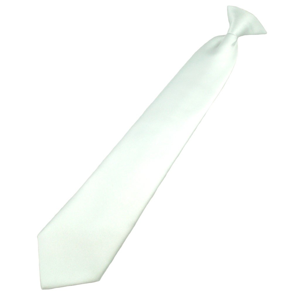 Corbata con clip blanca