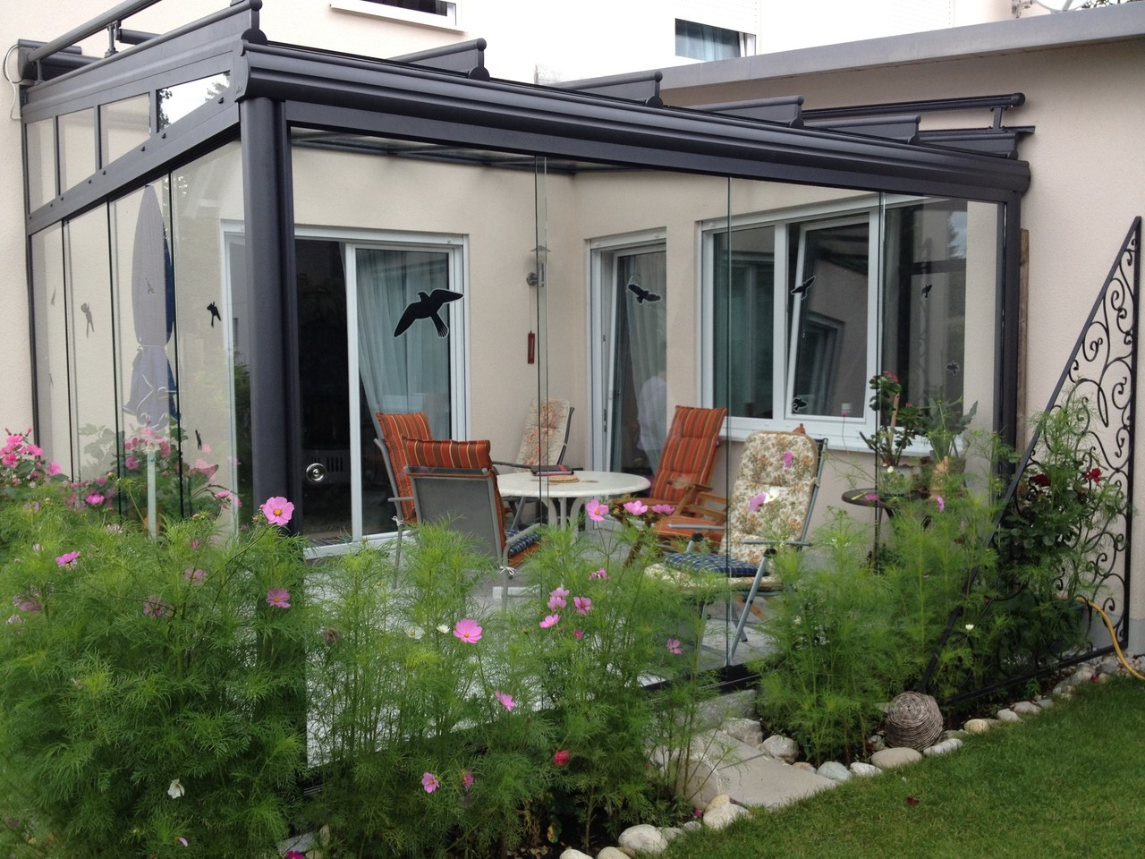 Weinor Terrassenüberdachung mit Schiebeelementen