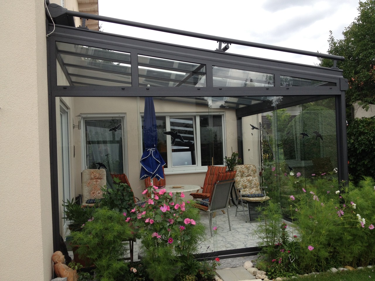 Weinor Terrassenüberdachung mit Schiebeelementen