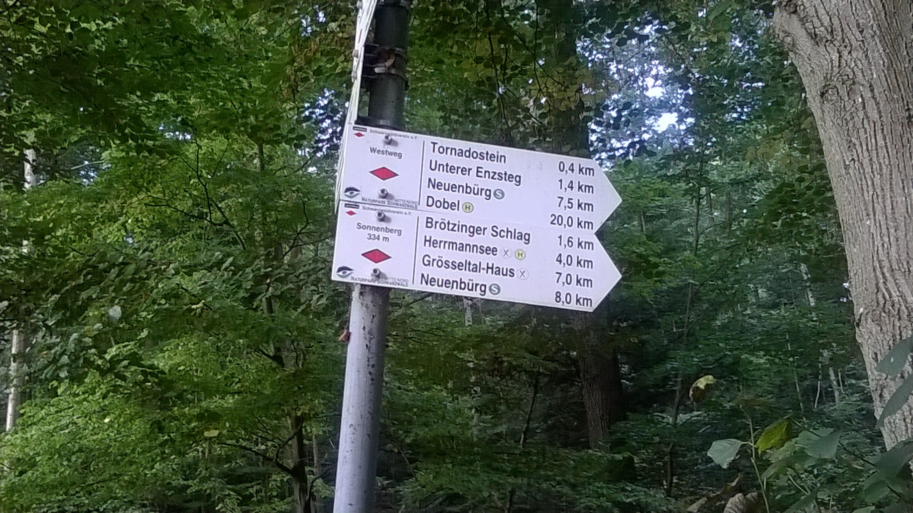 Wegweser auf dem Westweg