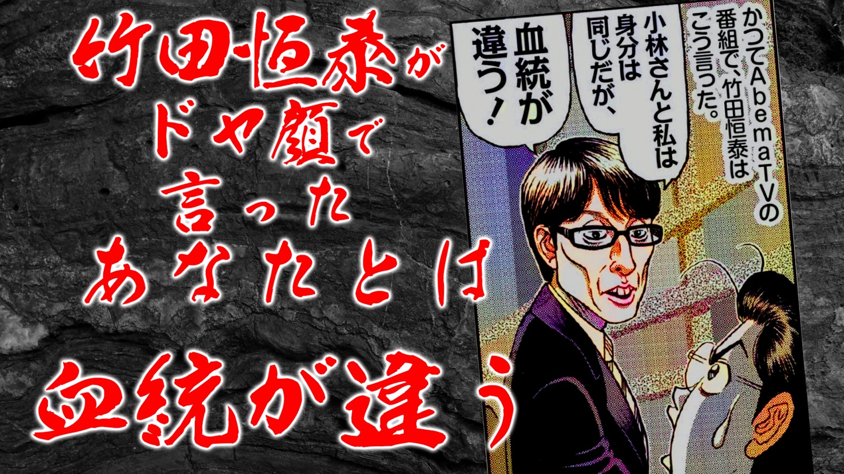 竹田恒泰がドヤ顔で言った「あなたとは血統が違う」【切り抜き】