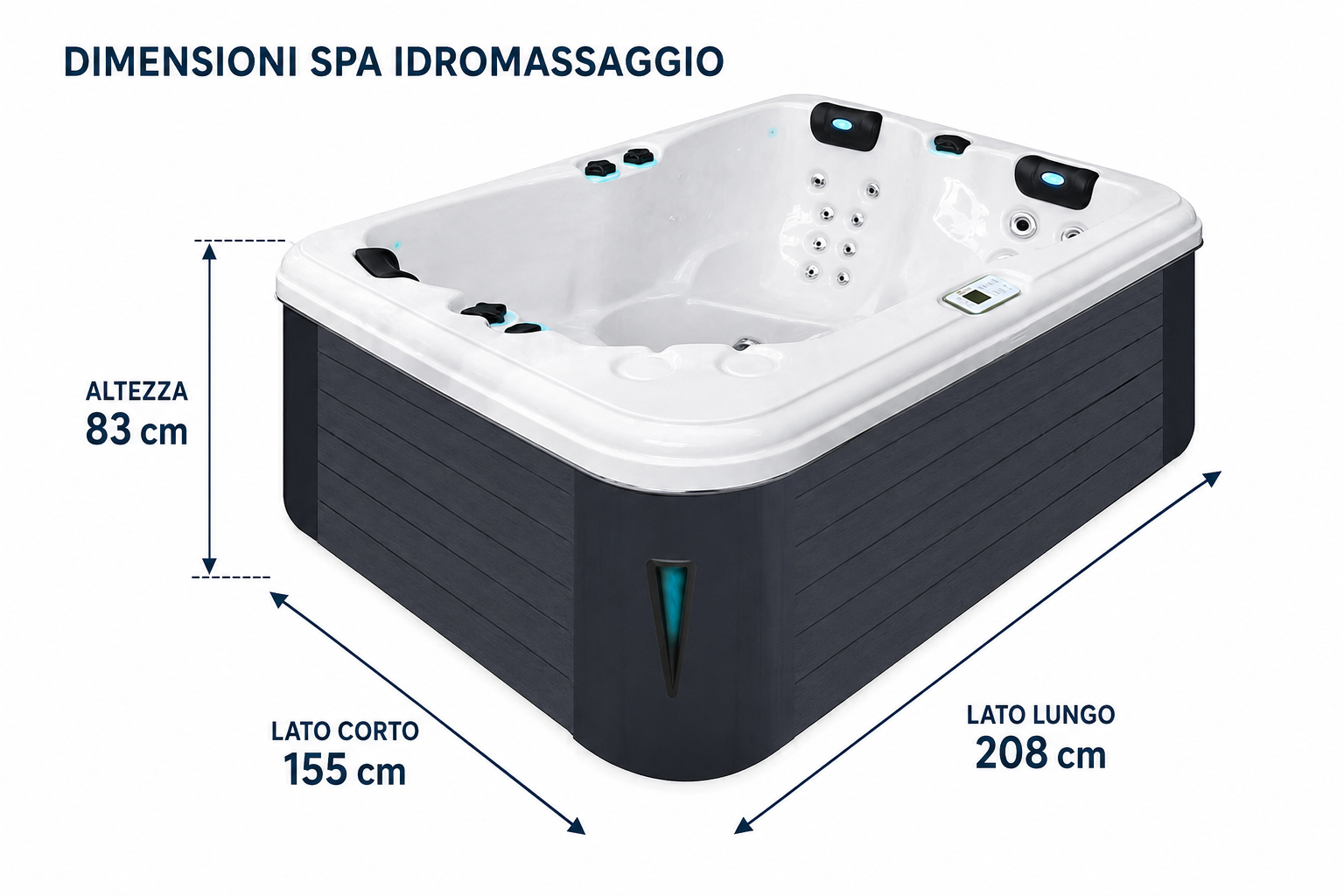 Dimensioni SPA IDROMASSAGGIO RENEW