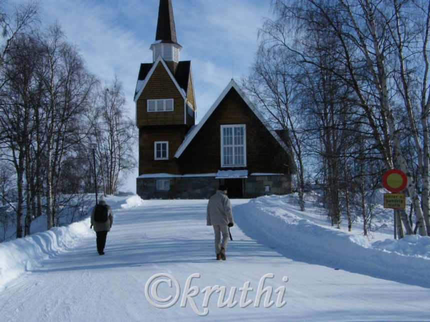 Eine kleine Kirche im schwedischen Karesuando