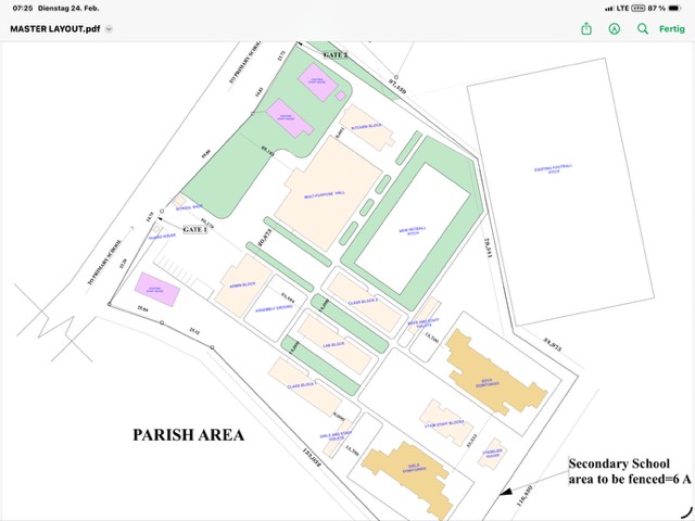 Lageplan Gymnasium und Umgebeung.