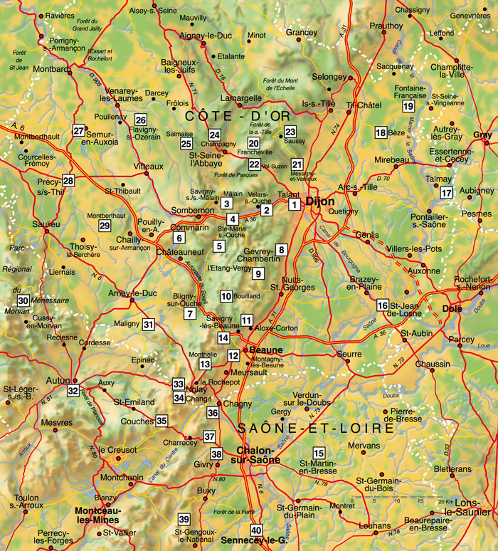 La Bourgogne • Création carte touristique / Édition : Les Créations du Pélican • © recreacom.fr - Studio de création Christophe Houlès