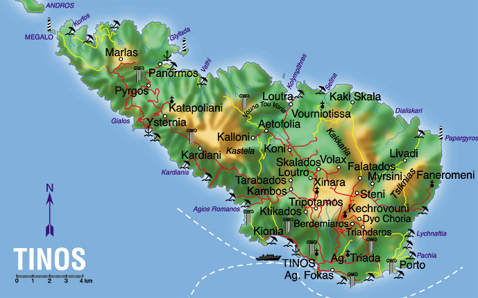 Tinos • Création carte touristique / Édition : Les Créations du Pélican • © recreacom.fr - Studio de création Christophe Houlès