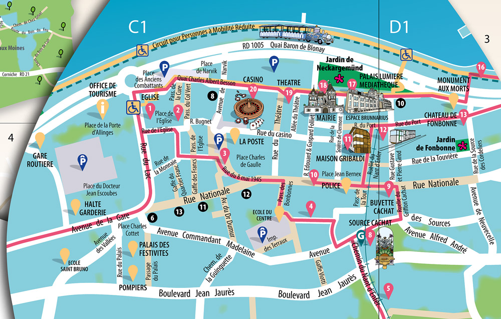 Plan de ville - Évian © Récréacom/Christophe Houlès