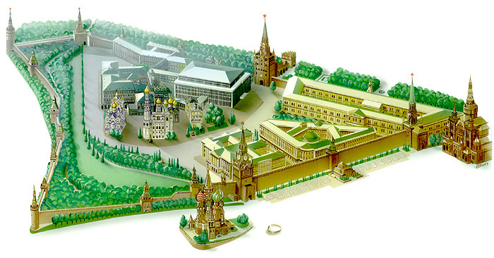 Illustration du Kremlin, Moscou : Les Créations du Pélican • © recreacom.fr - Studio de création Christophe Houlès