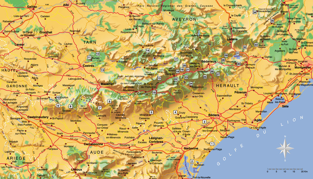 Languedoc-Roussillon • Création carte touristique / Édition : Les Créations du Pélican • © recreacom.fr - Studio de création Christophe Houlès