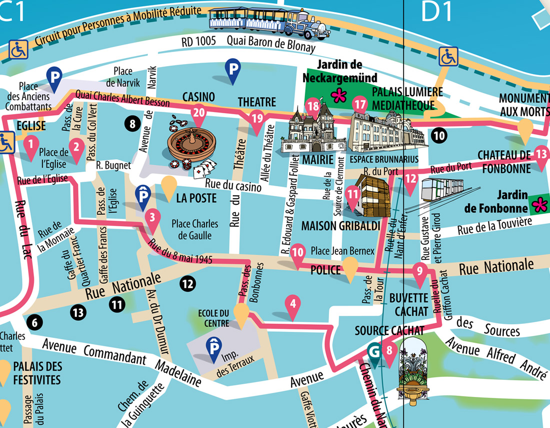 Création plan de ville - Évian © Récréacom/Christophe Houlès - Agence Actoris Léman