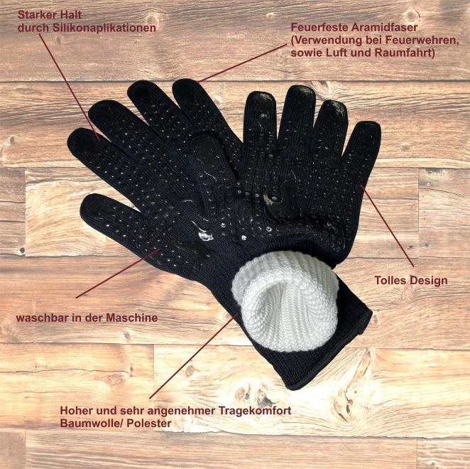 Grillhandschuh, Aramid, feuerfest, hitzebeständig