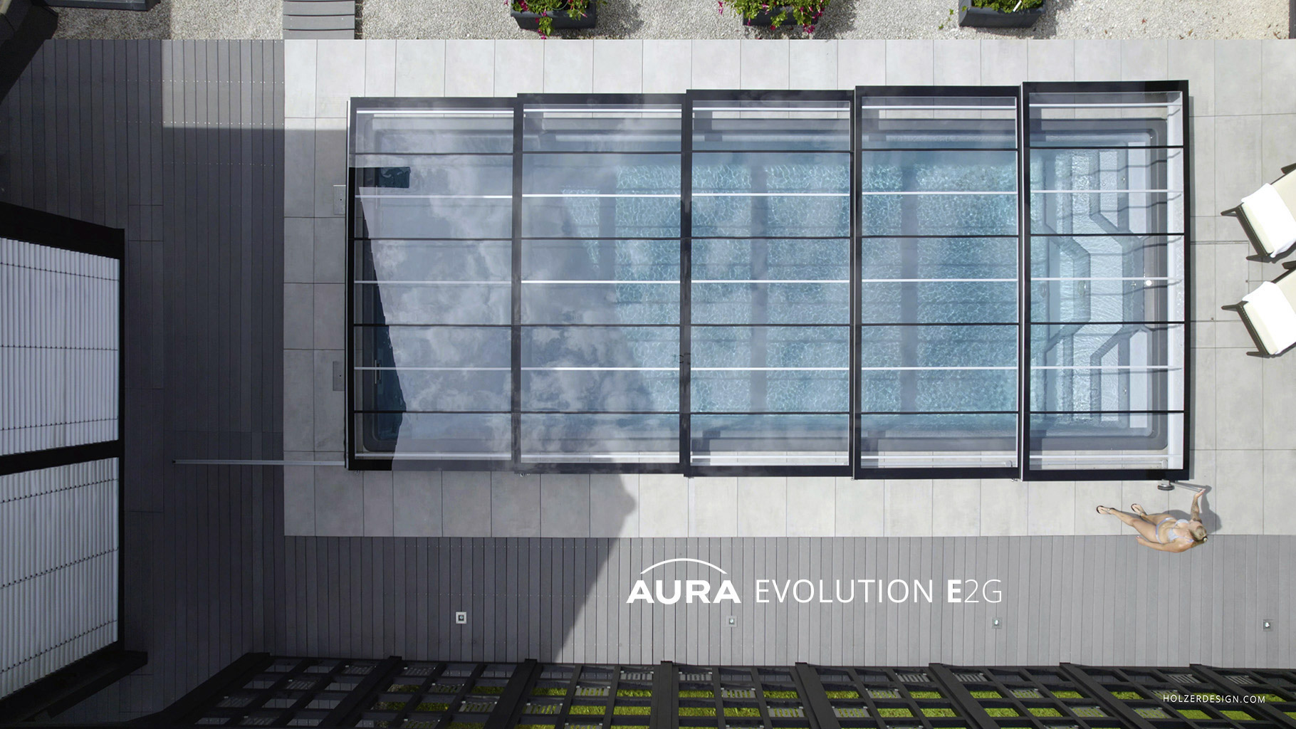 Schienenlose und einseitig geführte Poolüberdachungen – technische Innovation von Aura