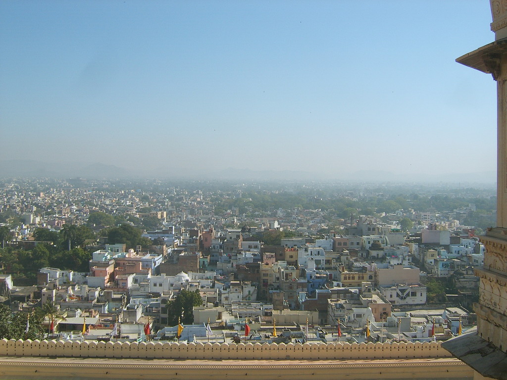 Udaipur Stadtpalast- Aussicht auf die Stadt