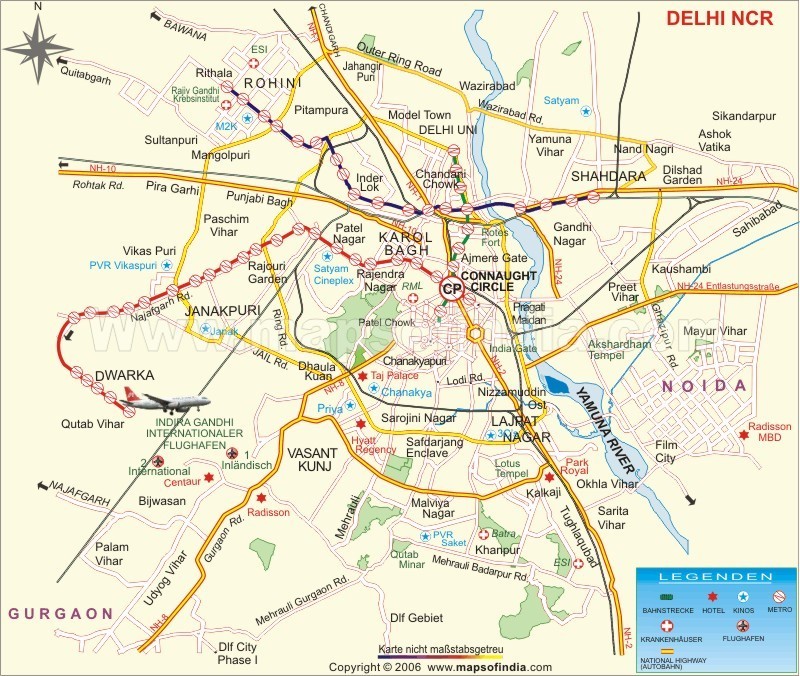 Unser Hotel Hilton liegt im Westen von Delhi, in Janakpuri