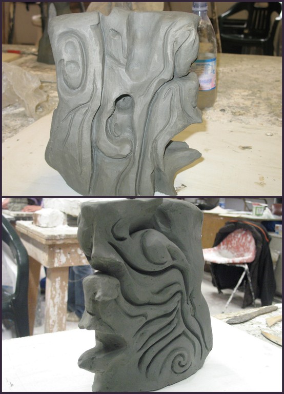 (2008) Dwie twarze. Model na odlew z wosku traconego.