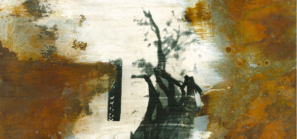 Jeder Ort hat sein Geheimnis , 29x60 cm, Fotografie auf Stahl, 2002