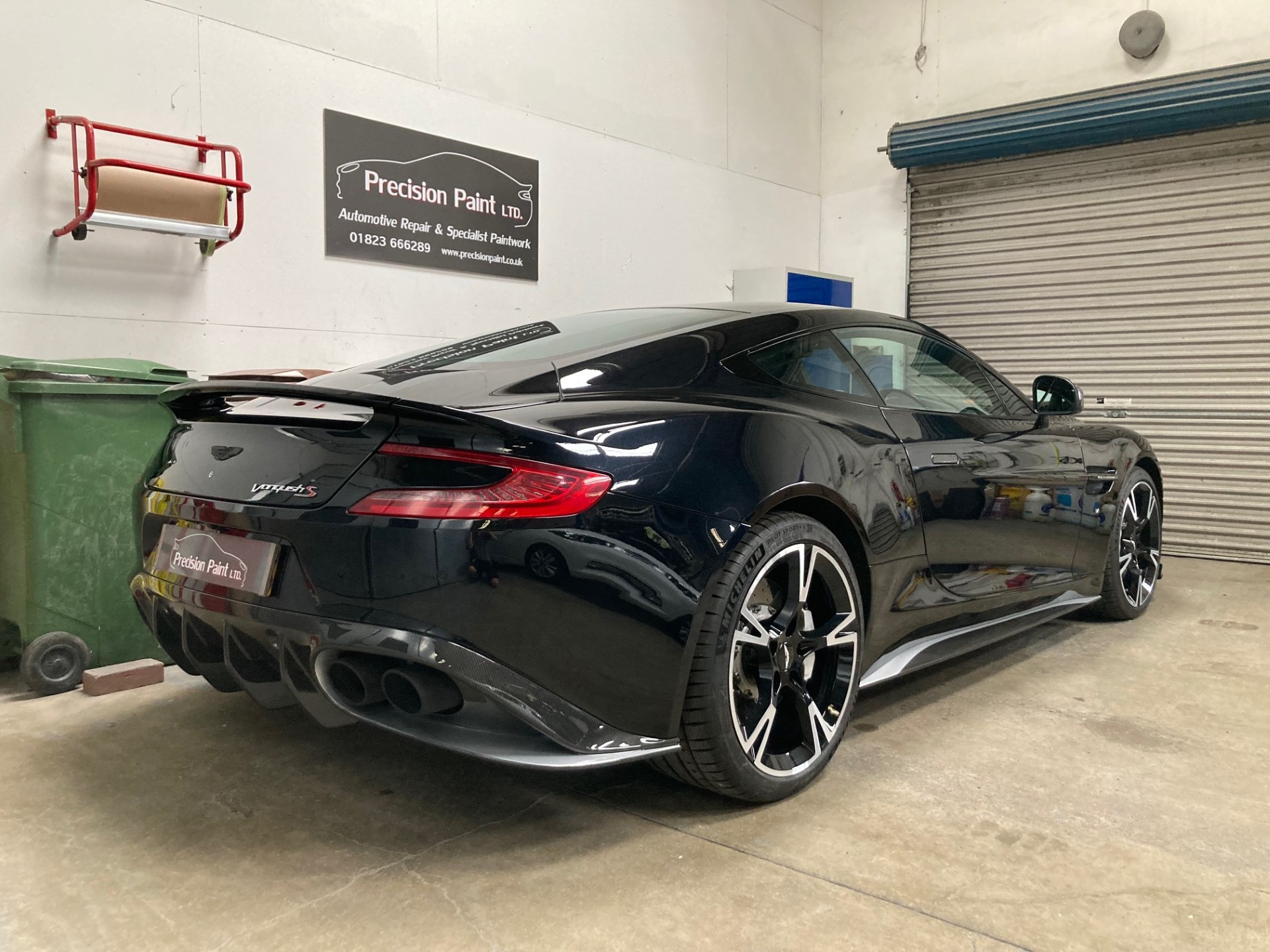 Aston Martin Vanquish S Q Commissioned - Back view - Precision Paint wellington, Somerset