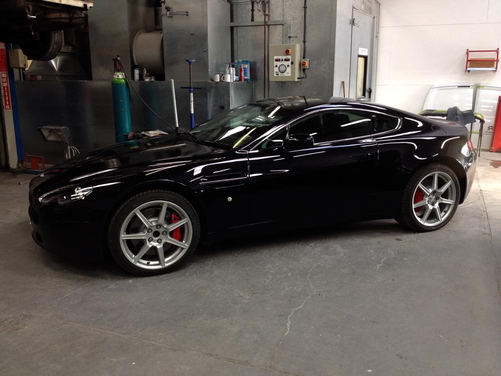 Finished Black Body Respray Aston Martin | Precision Paint | Wellington | Somerset