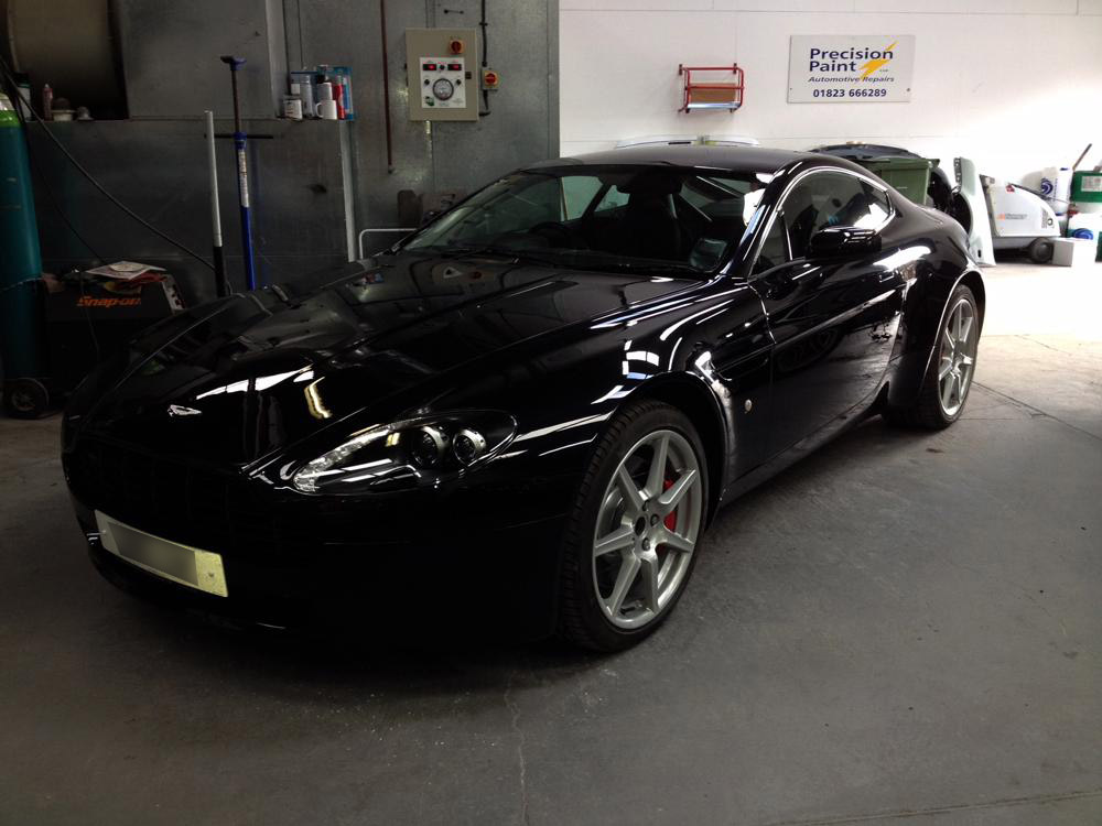 Finished Black Body Respray Aston Martin | Precision Paint | Wellington | Somerset