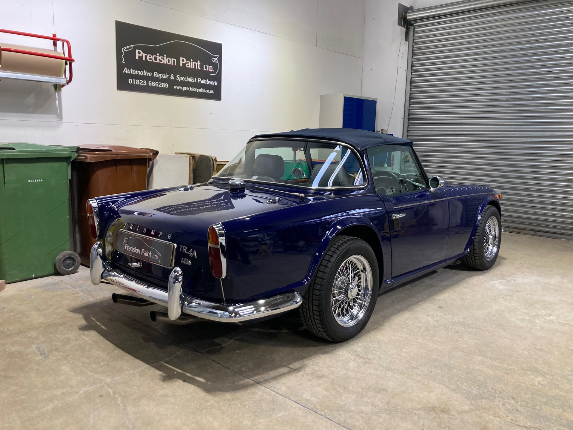 Triumph TR4 paint correction rear view Precision Paint Wellington