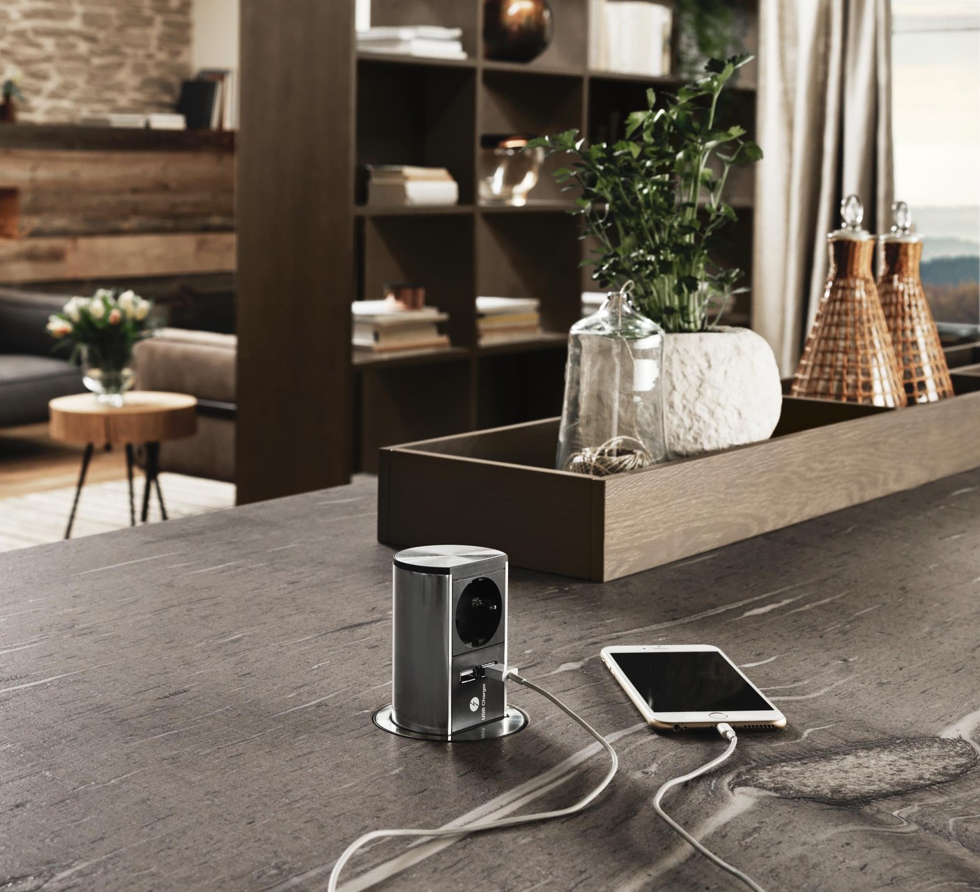 ewe Ligna versenkbarer USB port