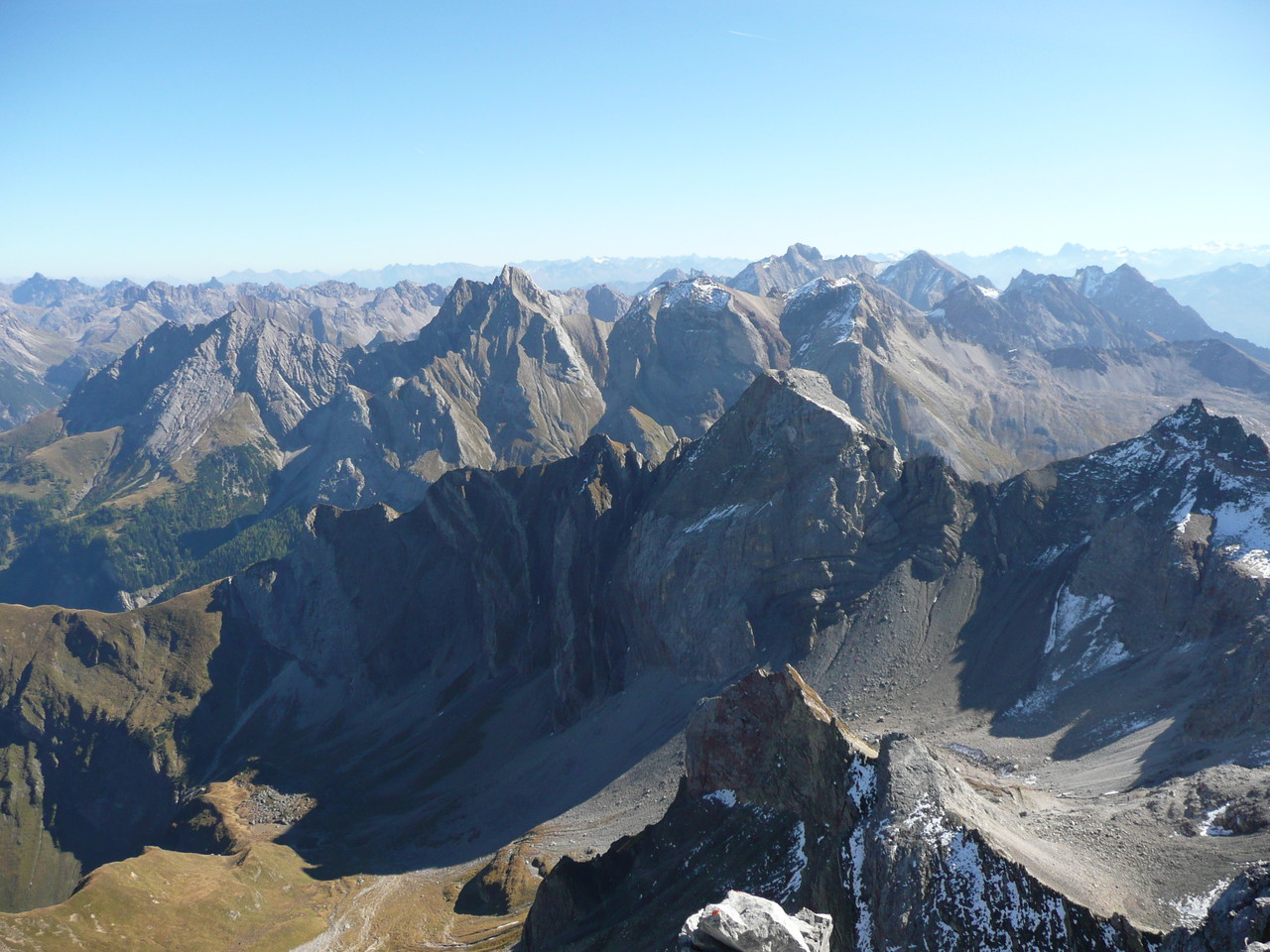 Blick zu den Großen Gipfeln der Lechtaler Alpen