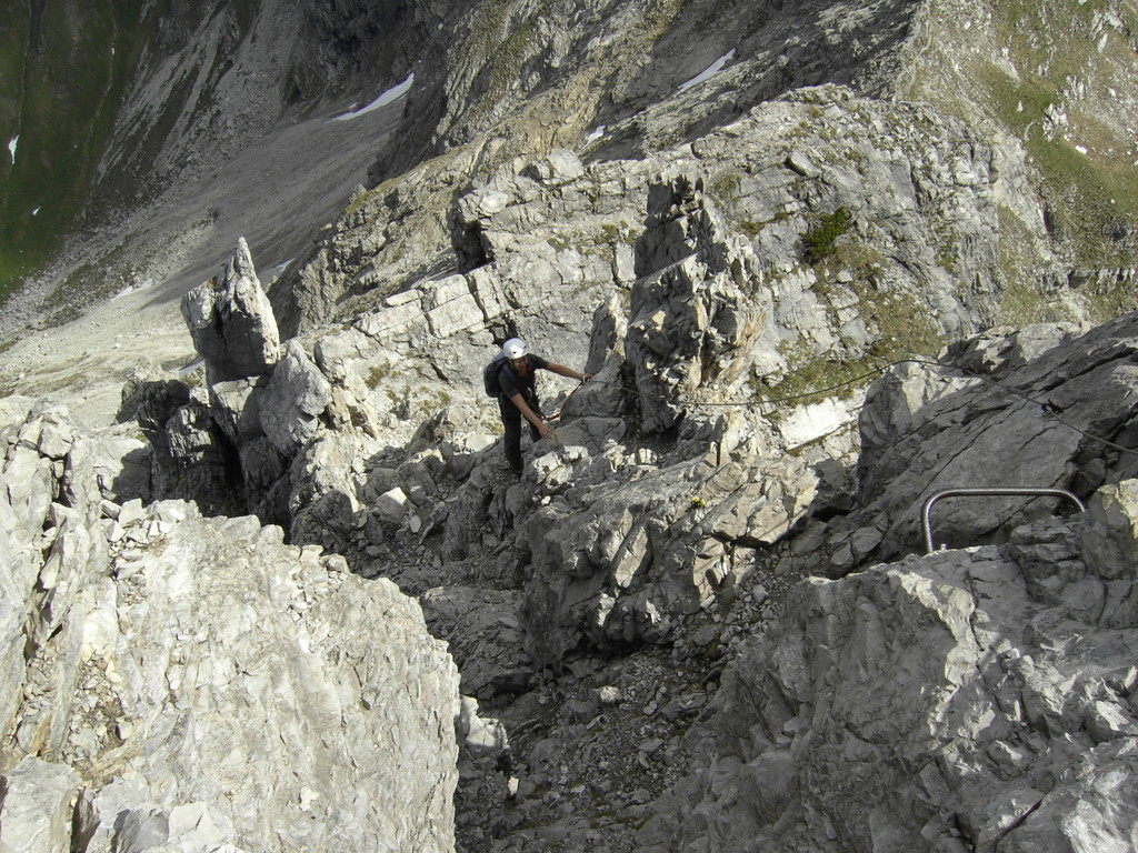 Abwechslungsreiche Passage im Klettersteig