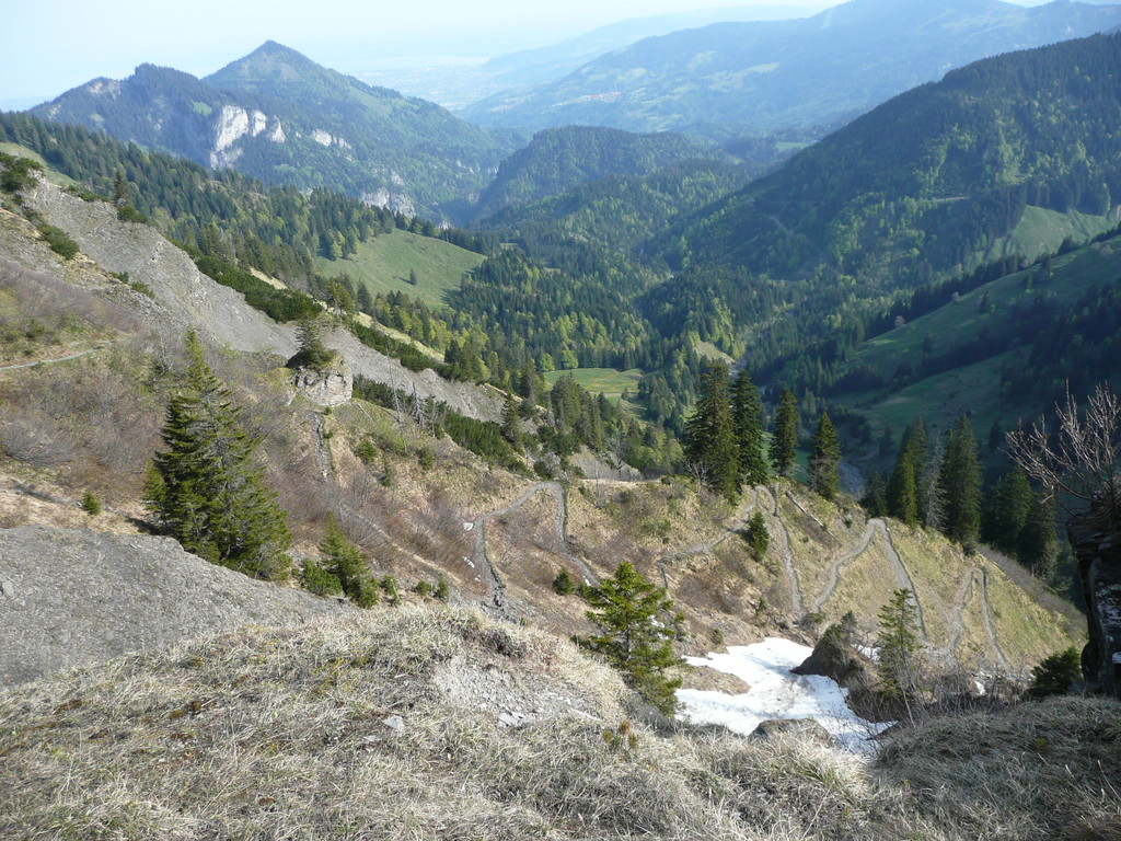 Aufstiegsweg mit Blick zum Bodensee