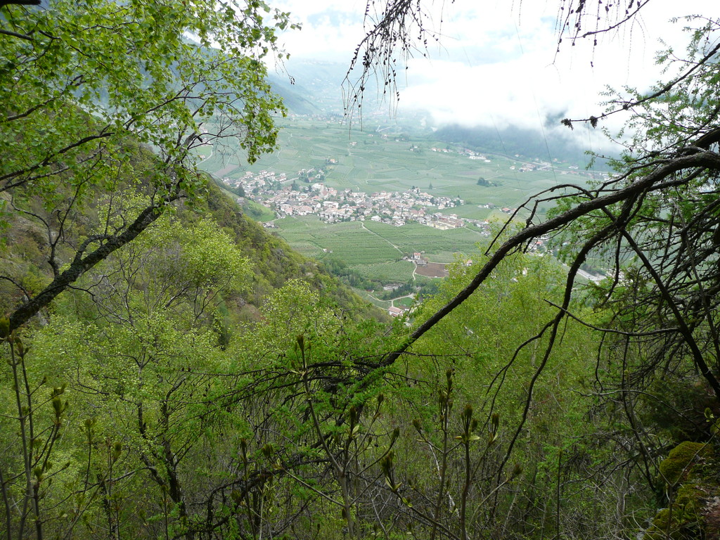 Blick vom Höhenweg auf Partschins