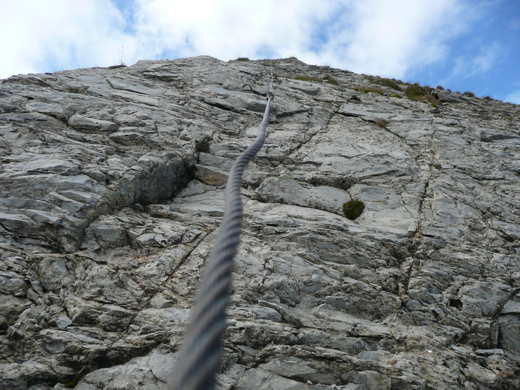 Seilhilfe im Gipfelbereich
