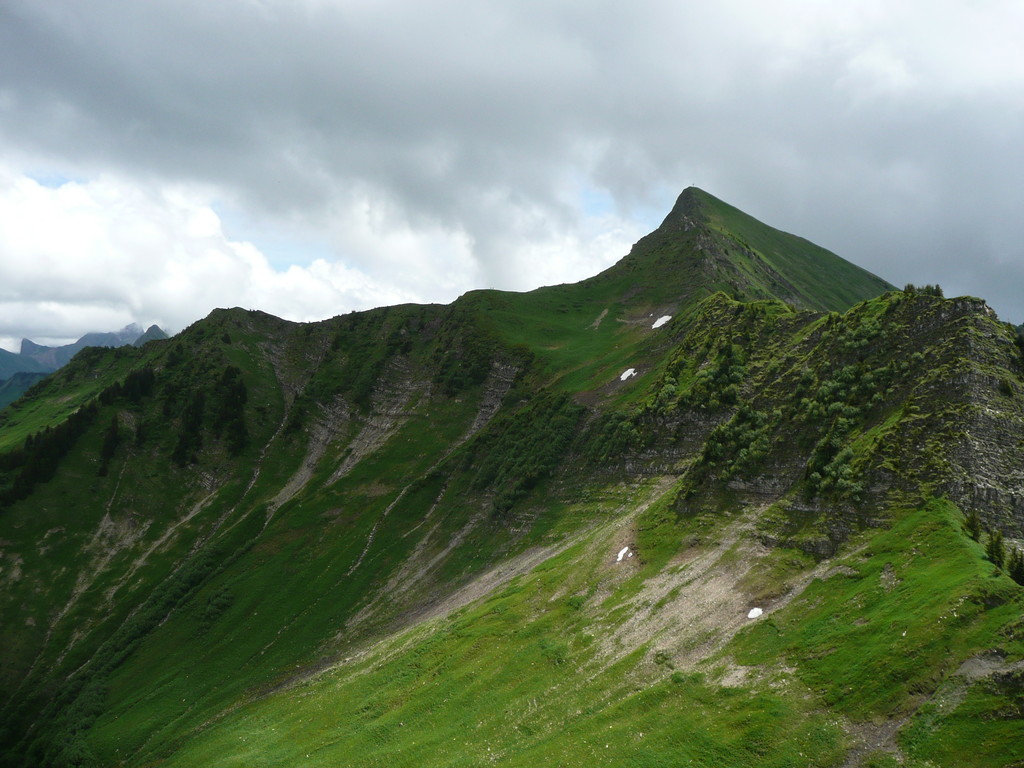 Blick zum Schluchtensattel mit Glatthorn