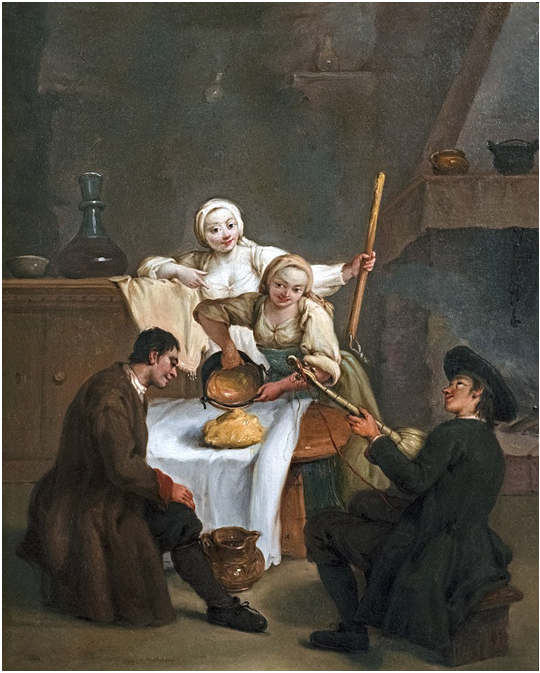 Pietro Longhi - La polenta 1740 ca - Cà Rezzonico - Museo del Settecento Veneziano
