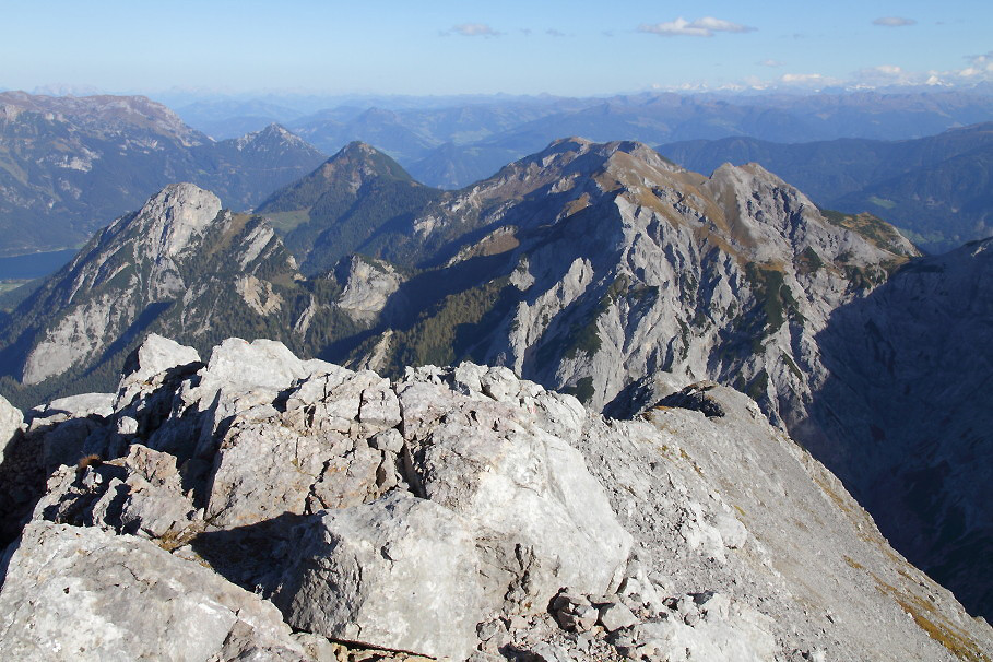 Blick vom Sonnjoch auf Dristenkopf, Bärenkopf und Rappenspitze